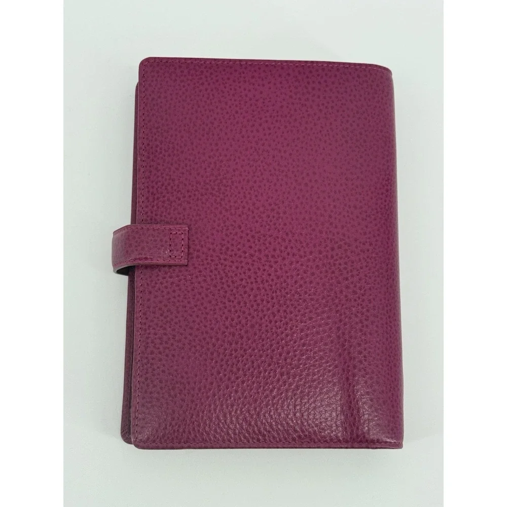 Filofax Raspberry Leather Finsbury Personal Organizer Planner 7.5